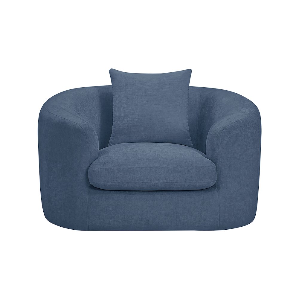 Penelope Light Blue Chenille Fabric Chair. Picture 2