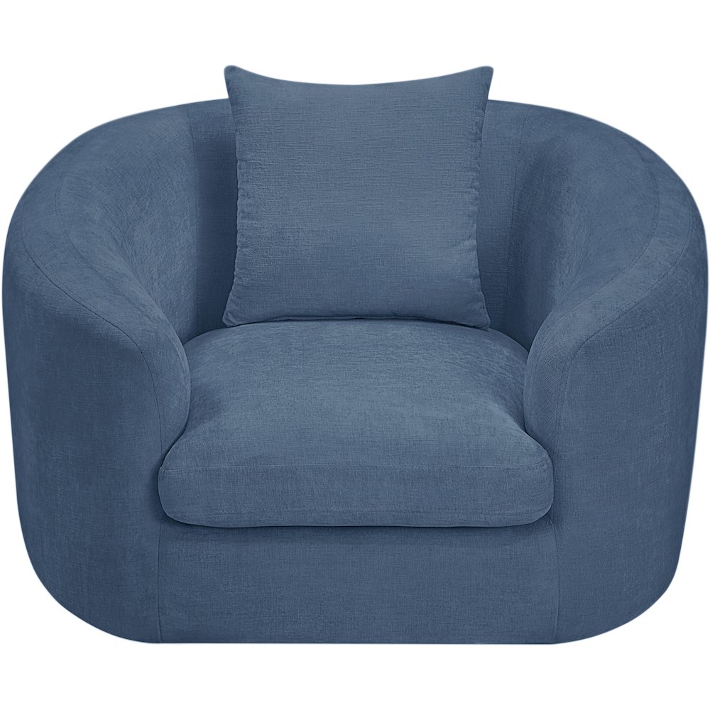 Penelope Light Blue Chenille Fabric Chair. Picture 5