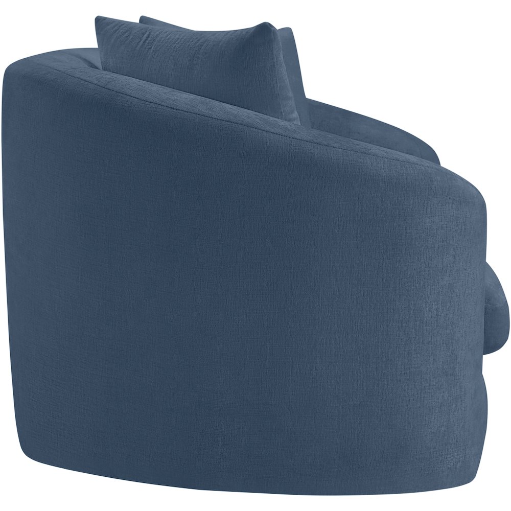 Penelope Light Blue Chenille Fabric Loveseat. Picture 3