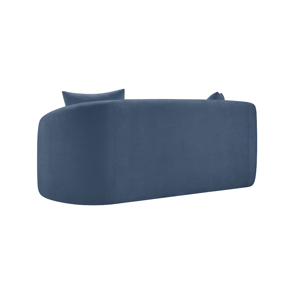 Penelope Light Blue Chenille Fabric Loveseat. Picture 6