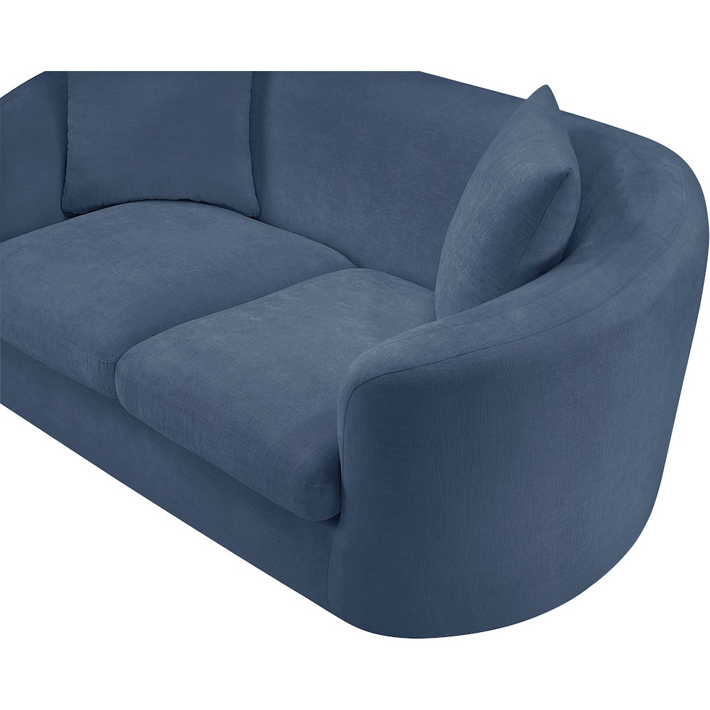 Penelope Light Blue Chenille Fabric Loveseat. Picture 8