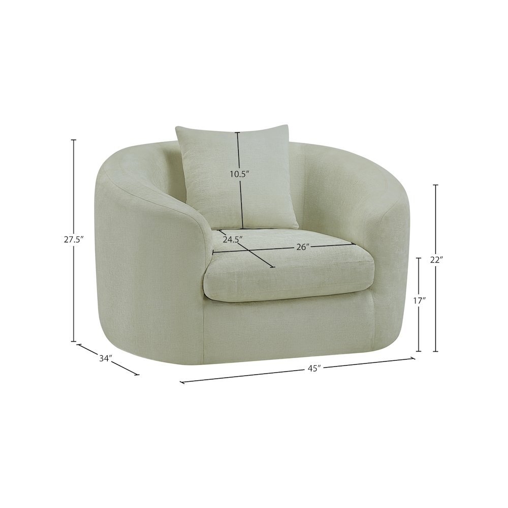 Penelope Mint Chenille Fabric Chair. Picture 12