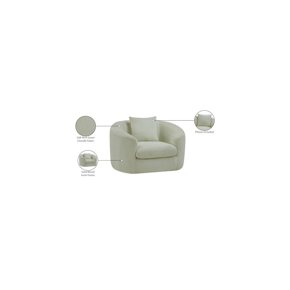Penelope Mint Chenille Fabric Chair. Picture 13