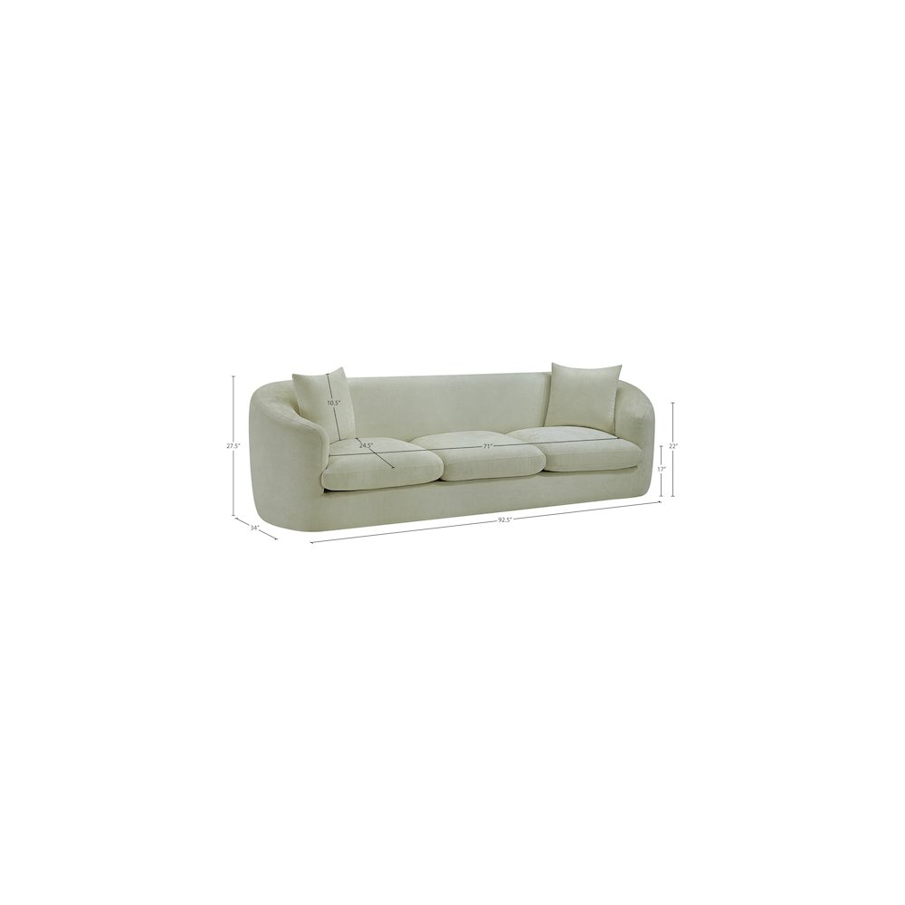 Penelope Mint Chenille Fabric Sofa. Picture 14