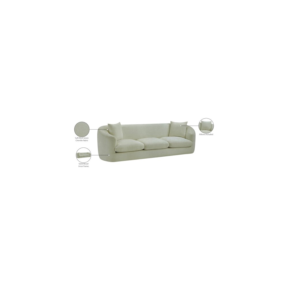 Penelope Mint Chenille Fabric Sofa. Picture 15
