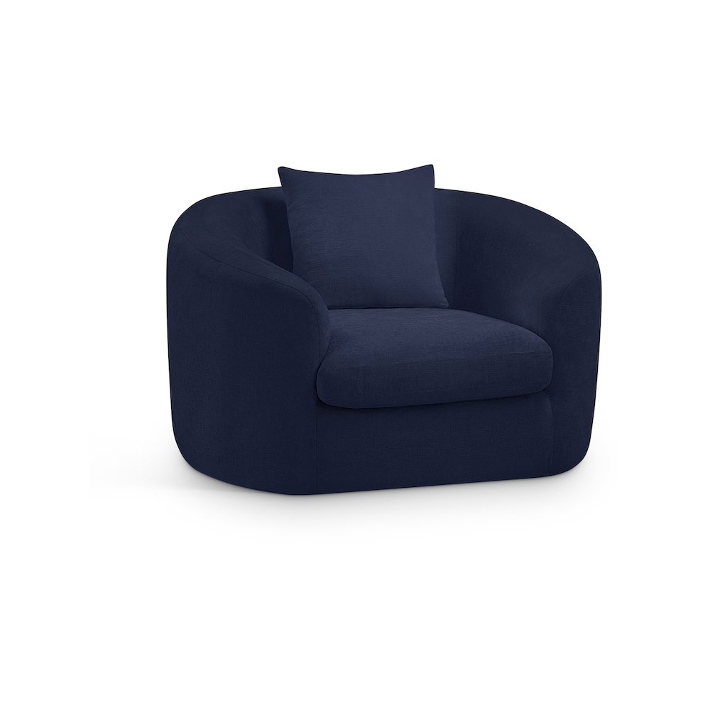 Penelope Navy Chenille Fabric Chair. Picture 1