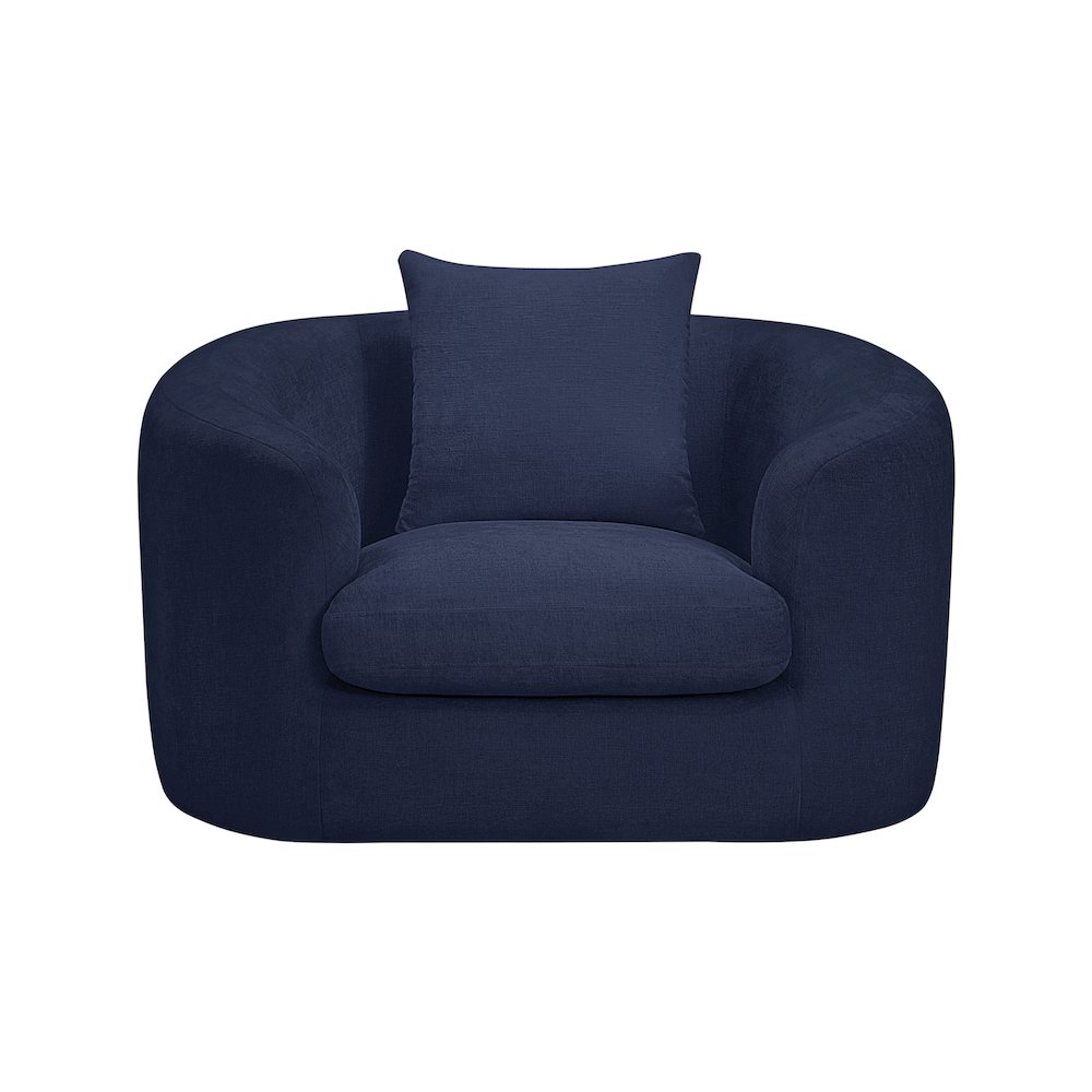 Penelope Navy Chenille Fabric Chair. Picture 2