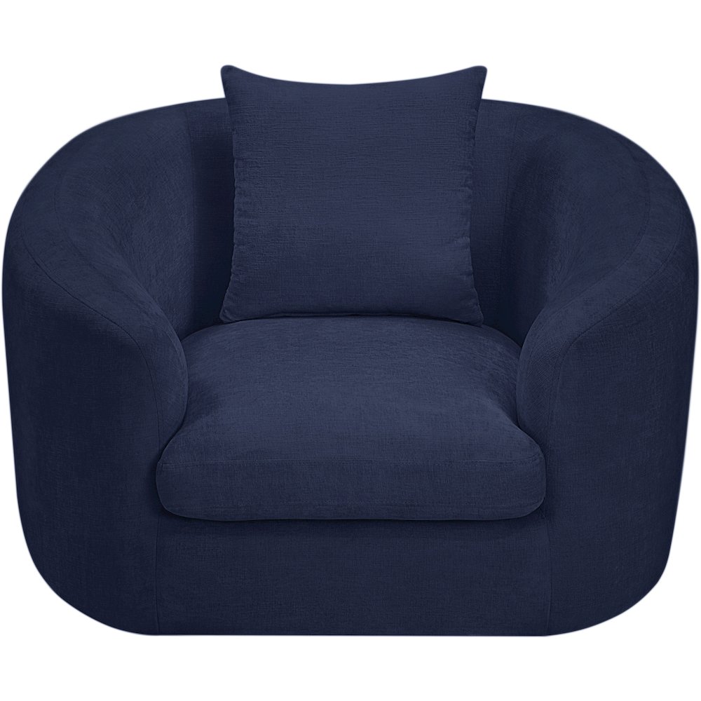 Penelope Navy Chenille Fabric Chair. Picture 5