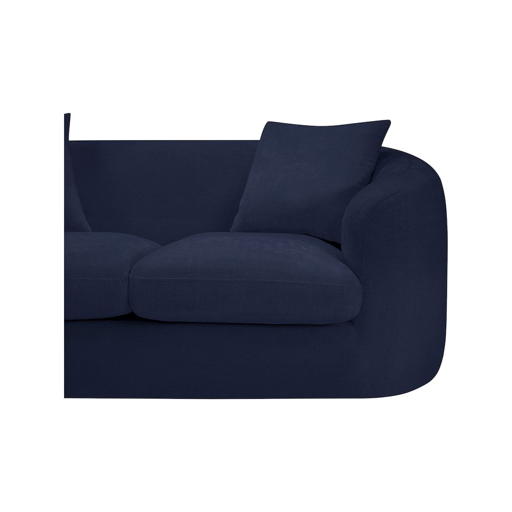 Penelope Navy Chenille Fabric Loveseat. Picture 9