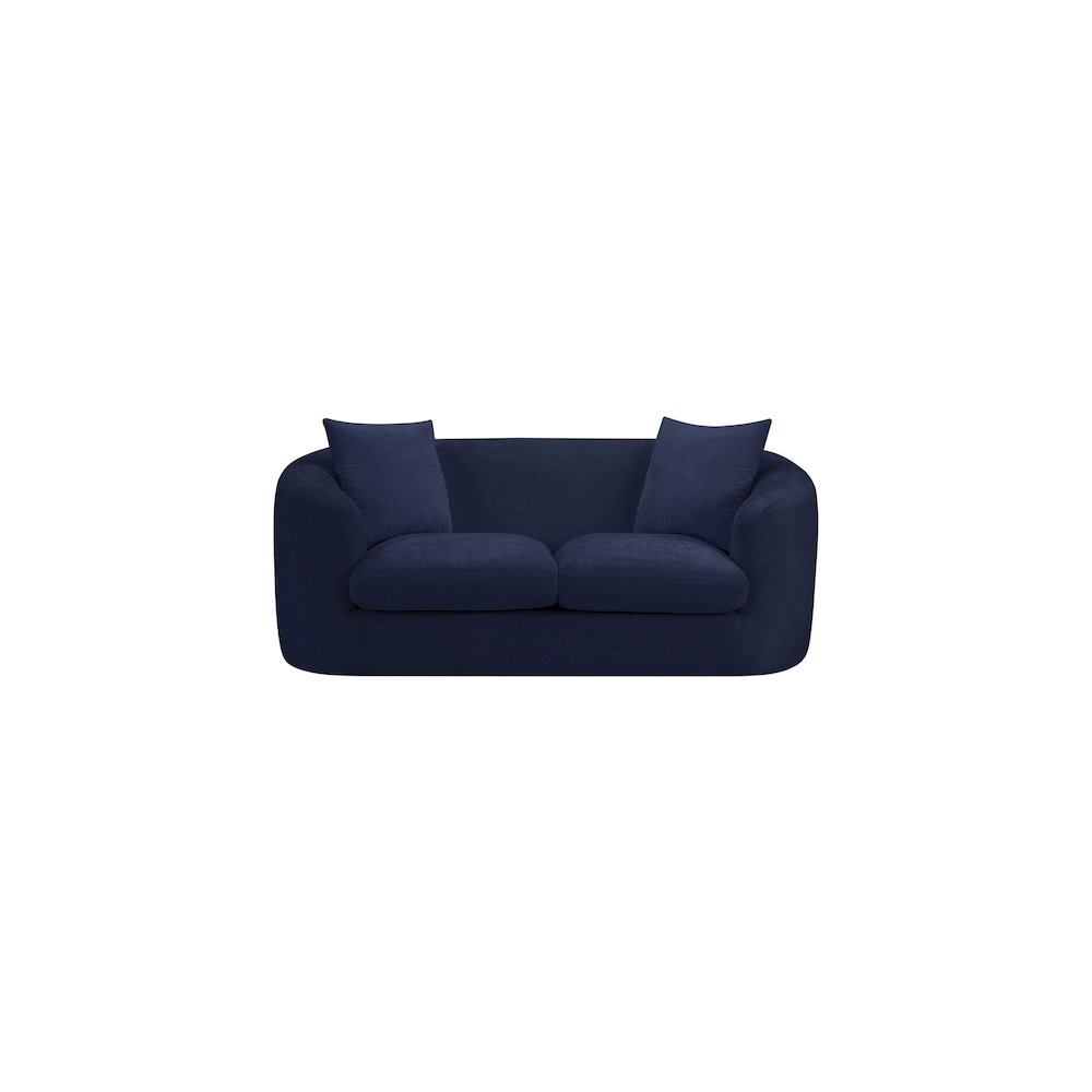 Penelope Navy Chenille Fabric Loveseat. Picture 2