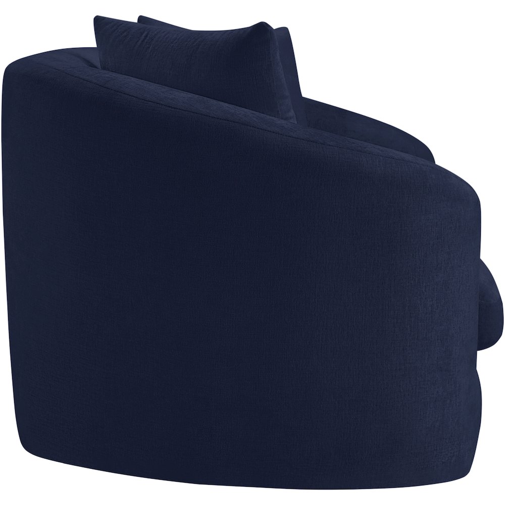 Penelope Navy Chenille Fabric Loveseat. Picture 3
