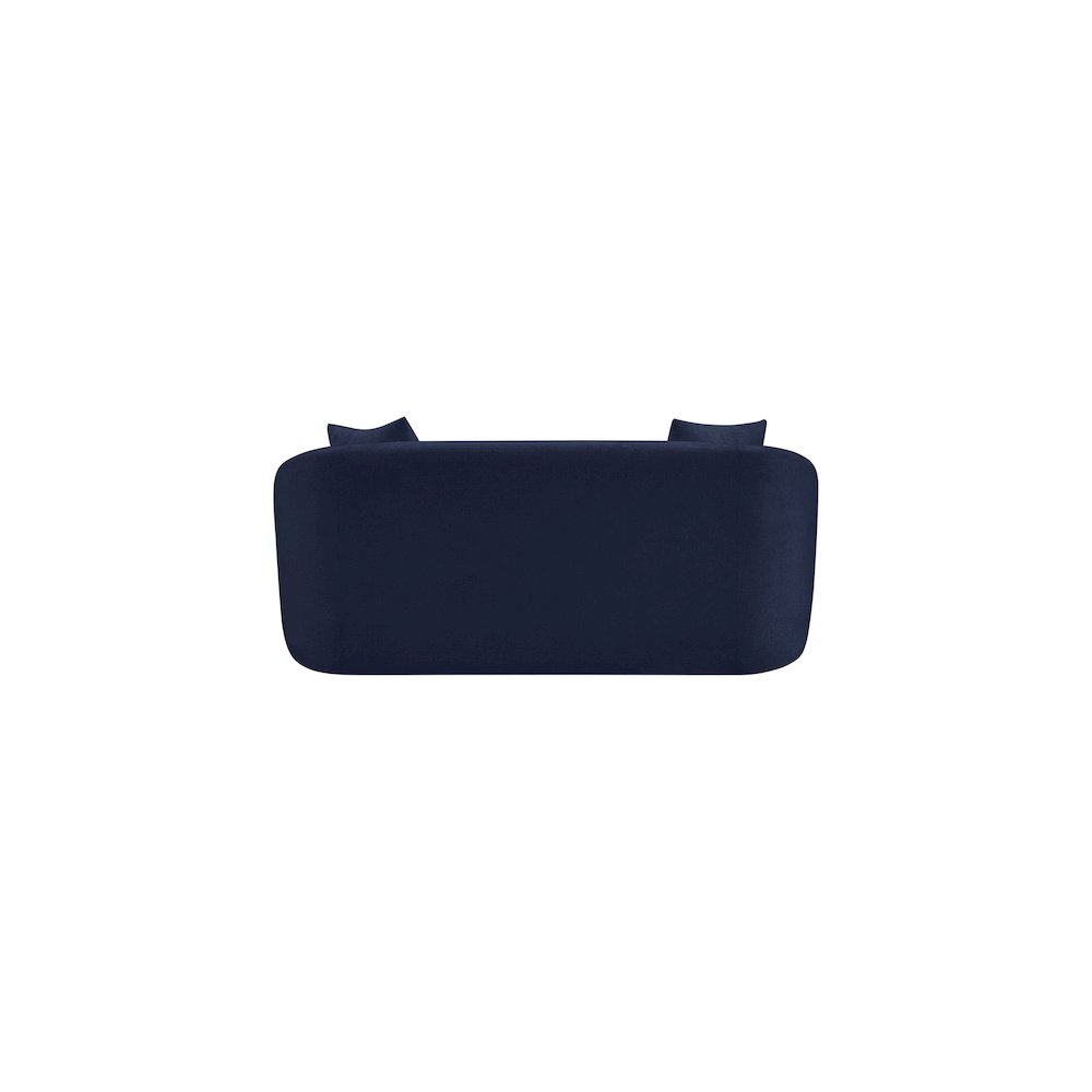 Penelope Navy Chenille Fabric Loveseat. Picture 4