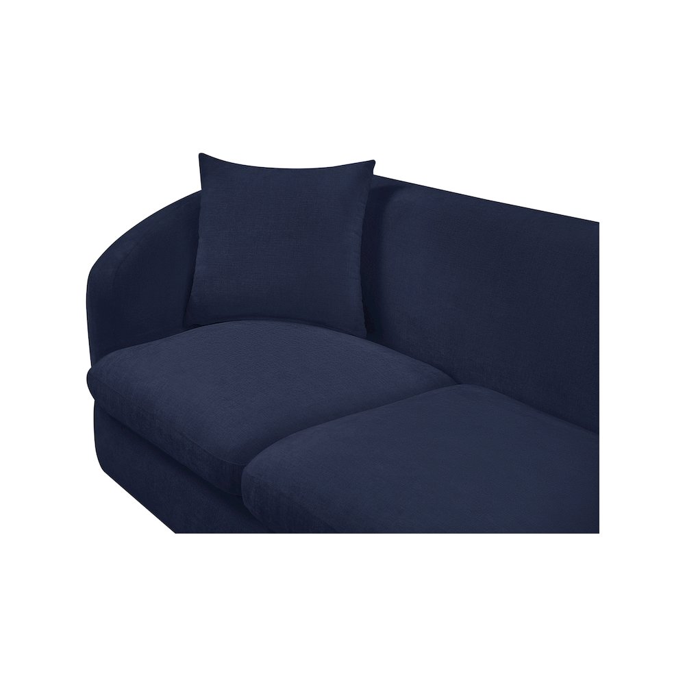 Penelope Navy Chenille Fabric Loveseat. Picture 7