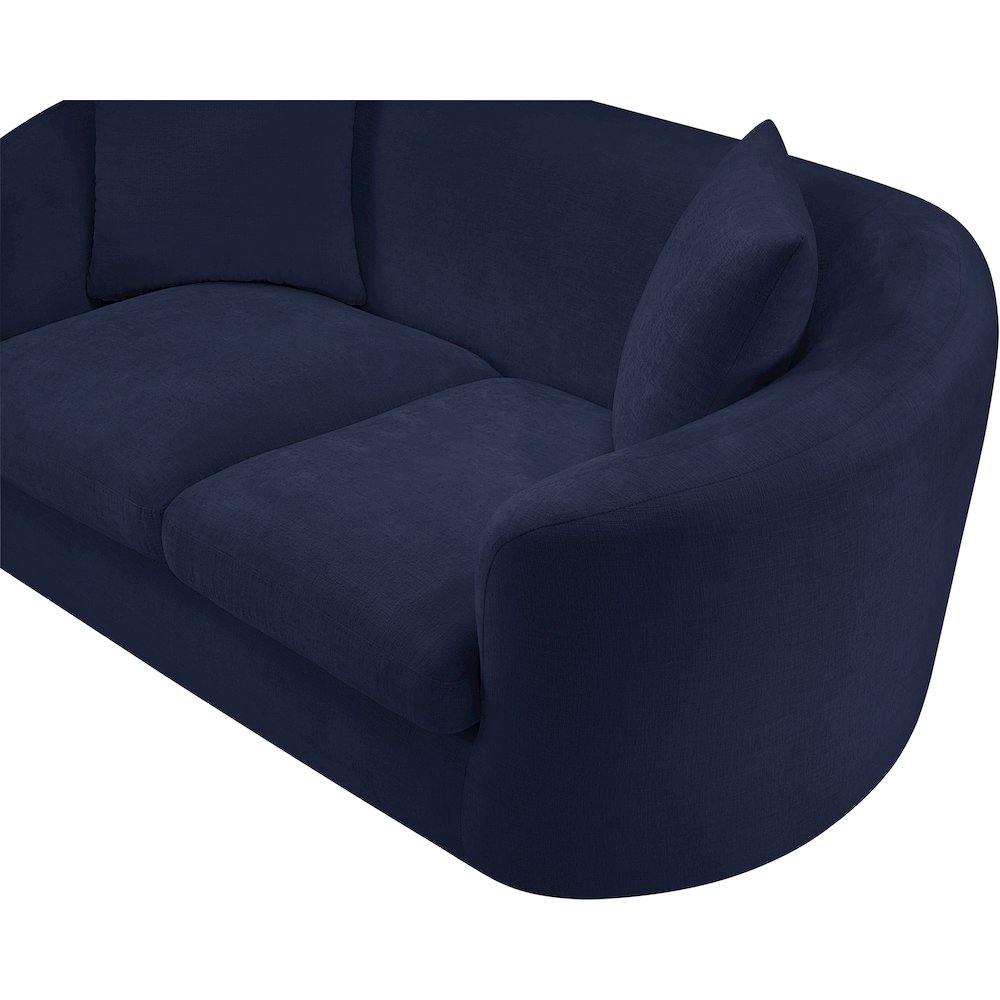 Penelope Navy Chenille Fabric Loveseat. Picture 8
