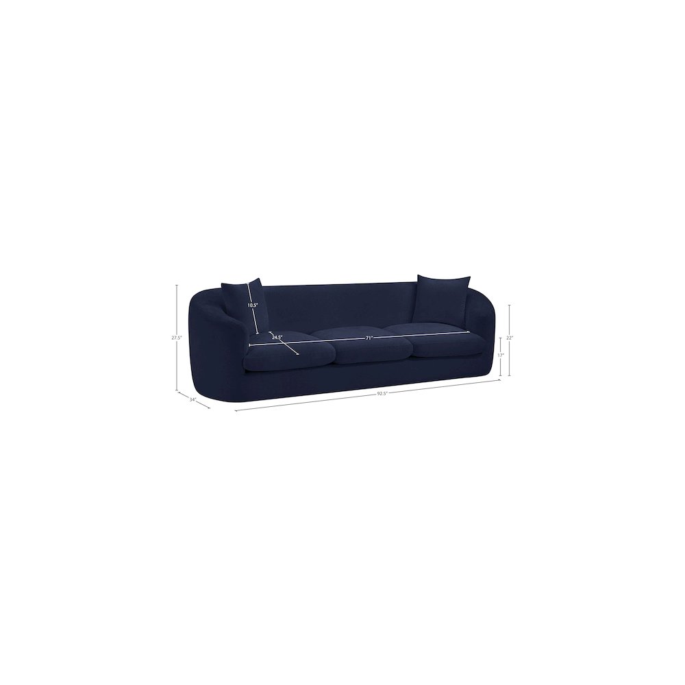 Penelope Navy Chenille Fabric Sofa. Picture 14