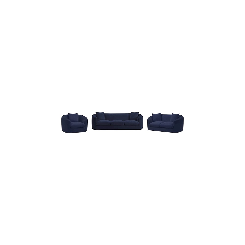 Penelope Navy Chenille Fabric Sofa. Picture 10