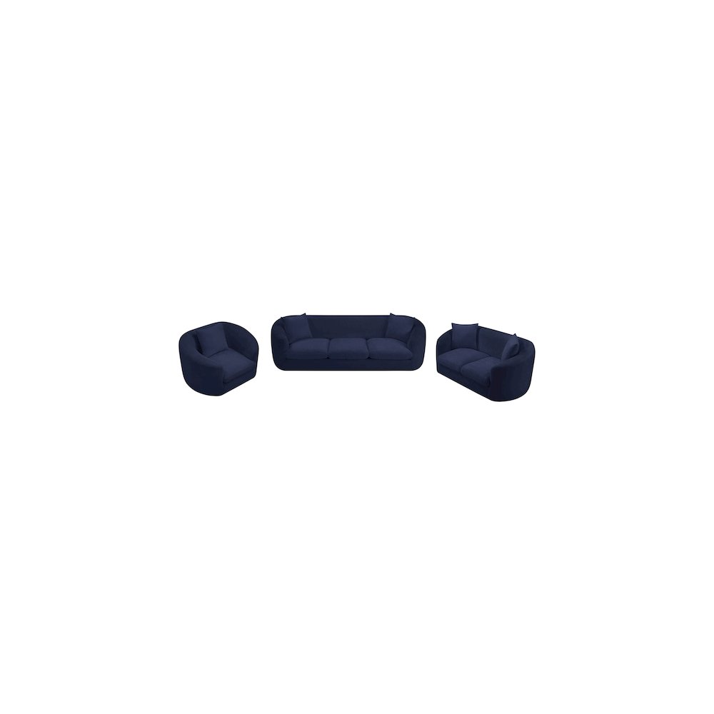 Penelope Navy Chenille Fabric Sofa. Picture 11