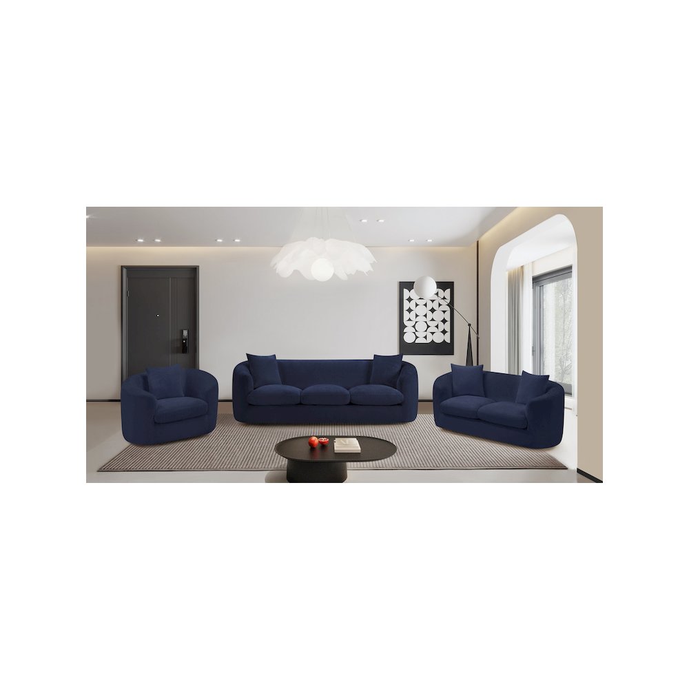 Penelope Navy Chenille Fabric Sofa. Picture 13