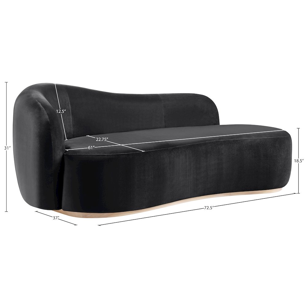 Gustavo Black Velvet Upholstered Chaise. Picture 7