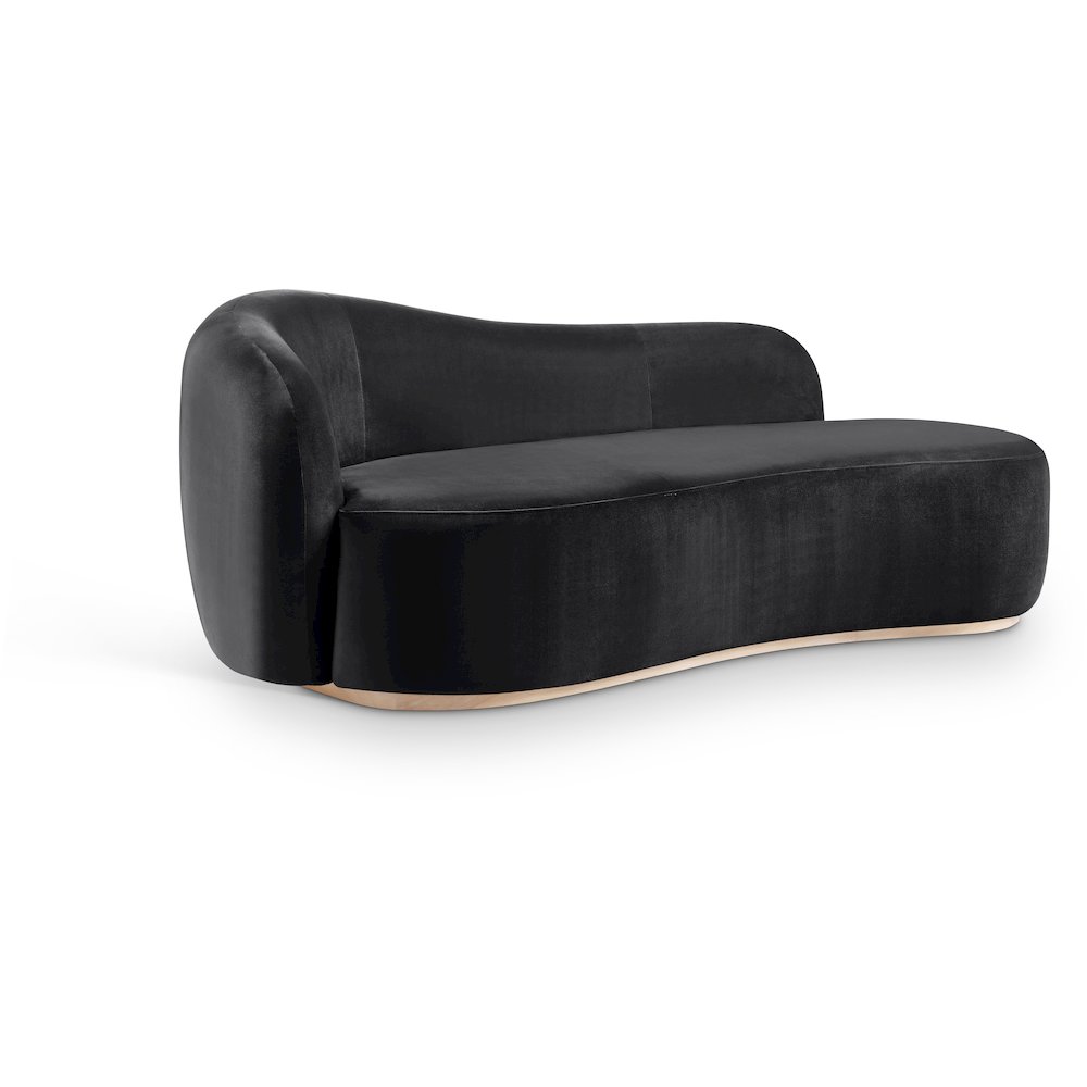 Gustavo Black Velvet Upholstered Chaise. Picture 1