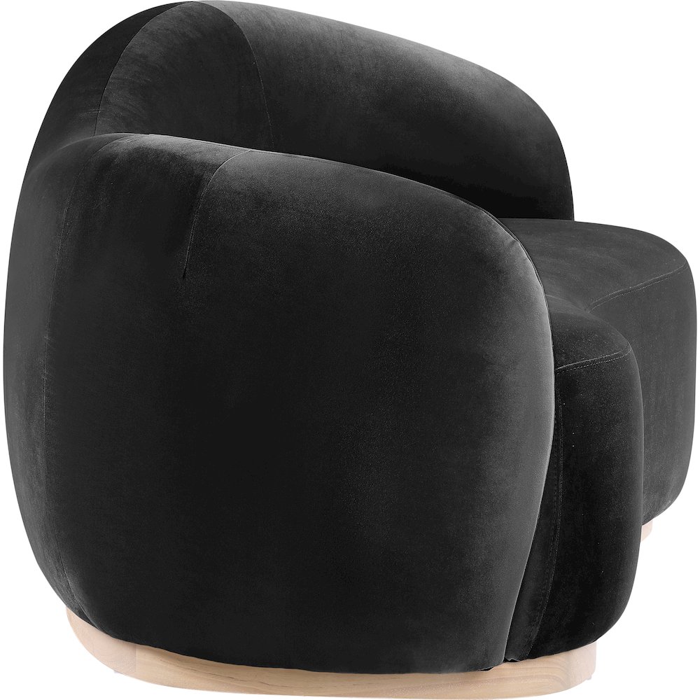 Gustavo 72.5" Black Velvet Upholstered Loveseat. Picture 3