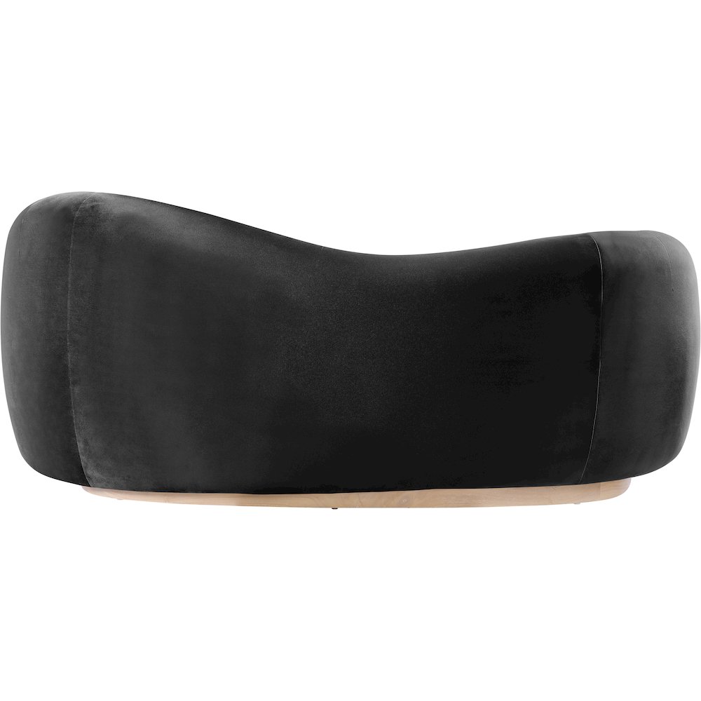 Gustavo 72.5" Black Velvet Upholstered Loveseat. Picture 4