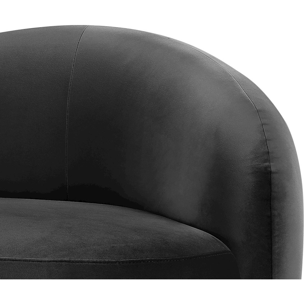 Gustavo 72.5" Black Velvet Upholstered Loveseat. Picture 6