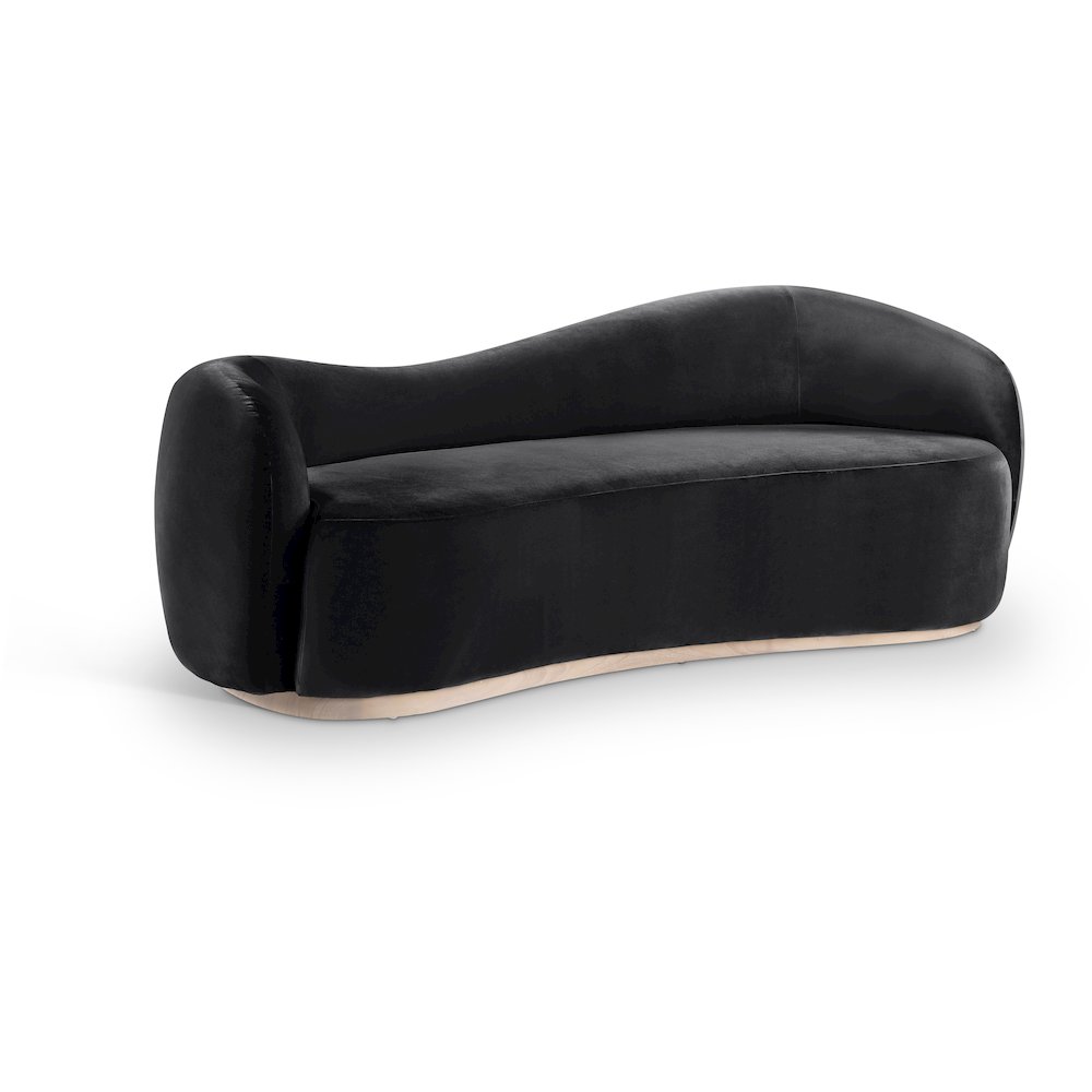 Gustavo 92.5" Black Velvet Upholstered Sofa. Picture 1
