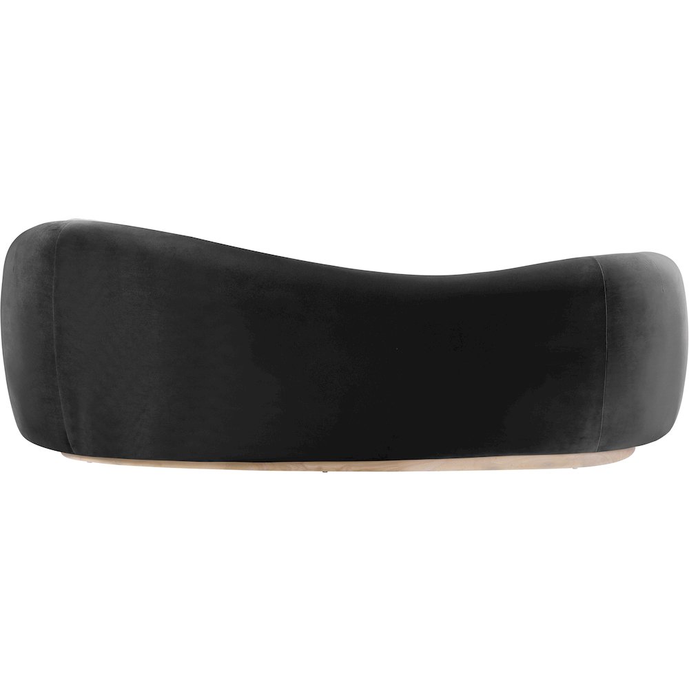 Gustavo 92.5" Black Velvet Upholstered Sofa. Picture 4