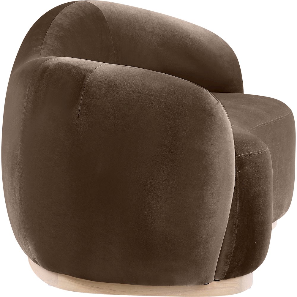 Gustavo 72.5" Brown Velvet Upholstered Loveseat. Picture 3