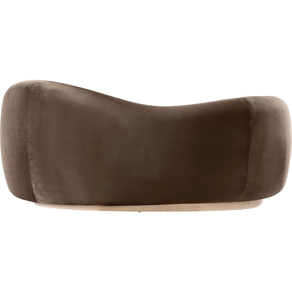 Gustavo 72.5" Brown Velvet Upholstered Loveseat. Picture 4