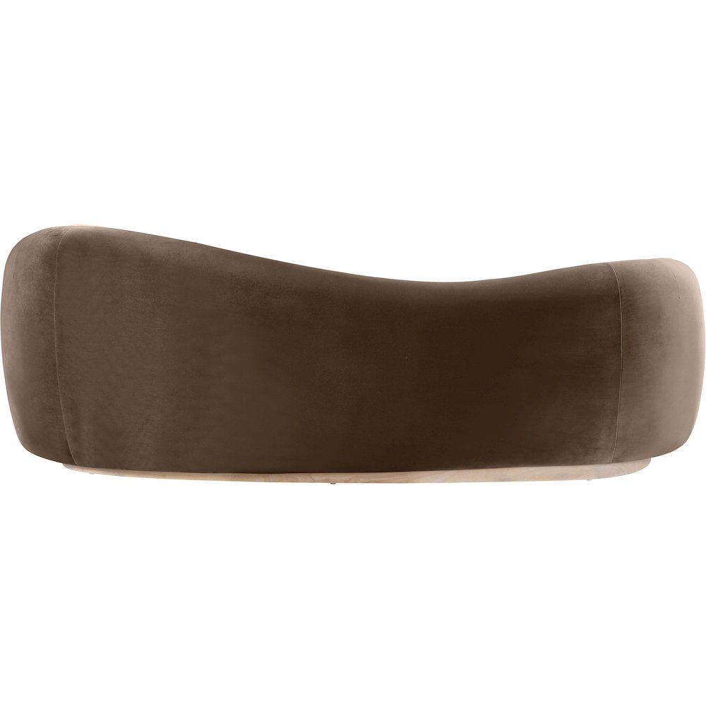 Gustavo 92.5" Brown Velvet Upholstered Sofa. Picture 4