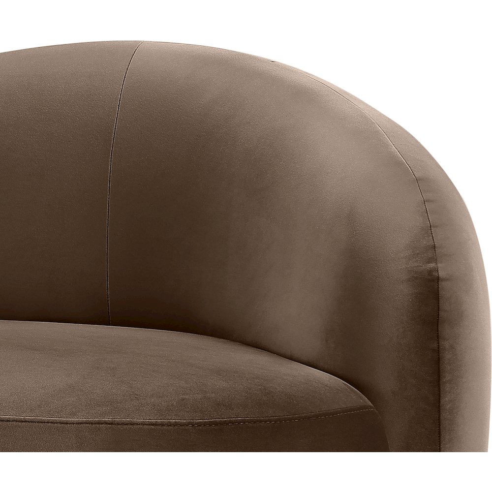 Gustavo 92.5" Brown Velvet Upholstered Sofa. Picture 6