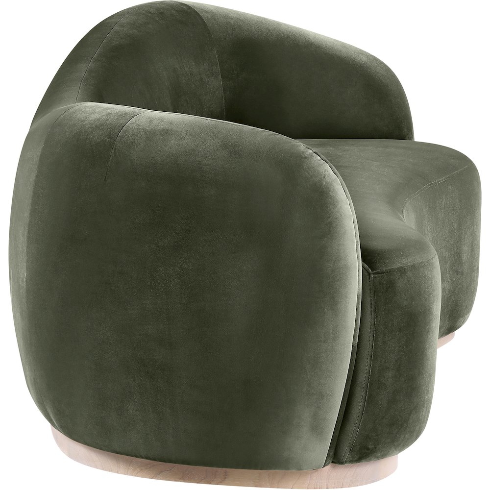 Gustavo 92.5" Green Velvet Upholstered Sofa. Picture 3