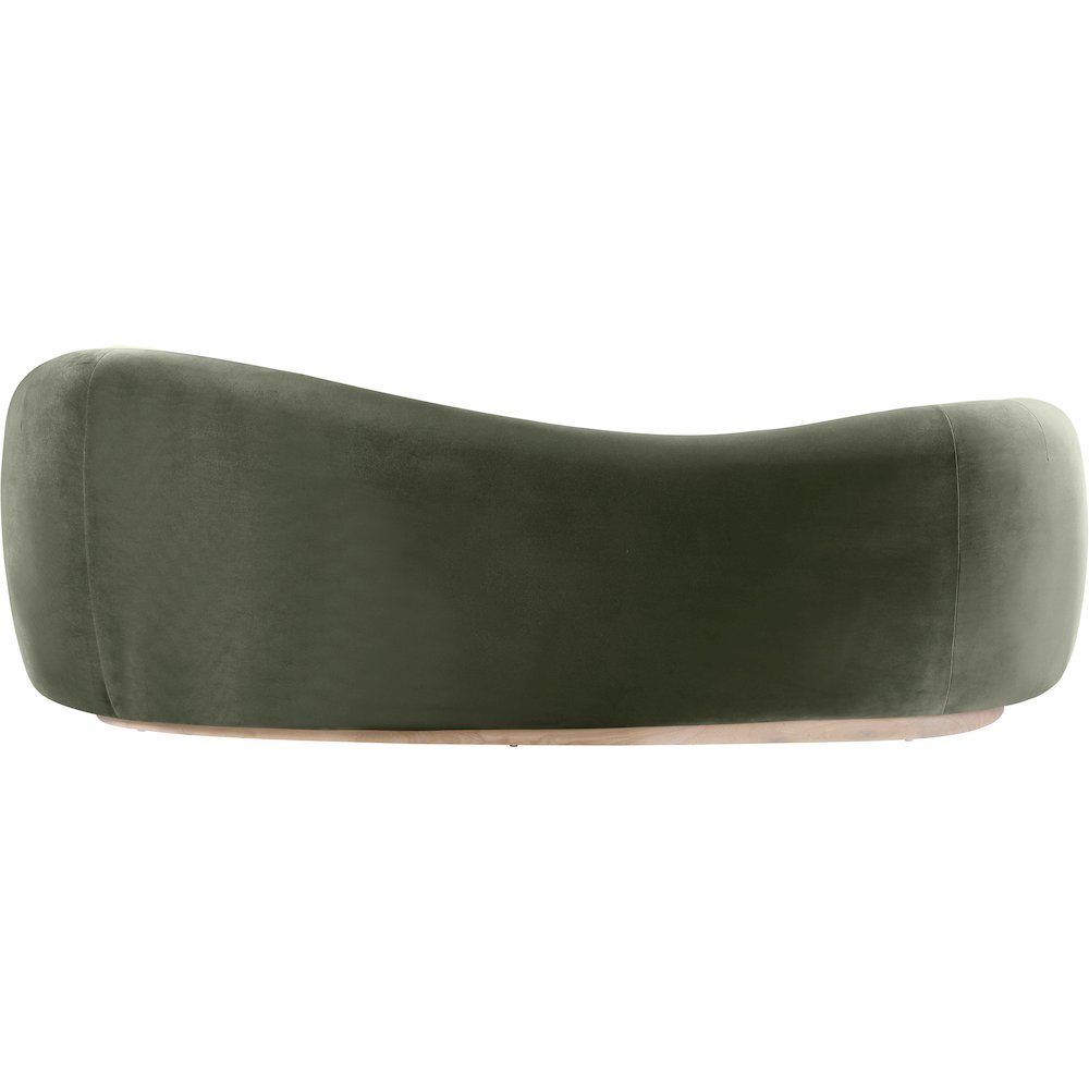 Gustavo 92.5" Green Velvet Upholstered Sofa. Picture 4