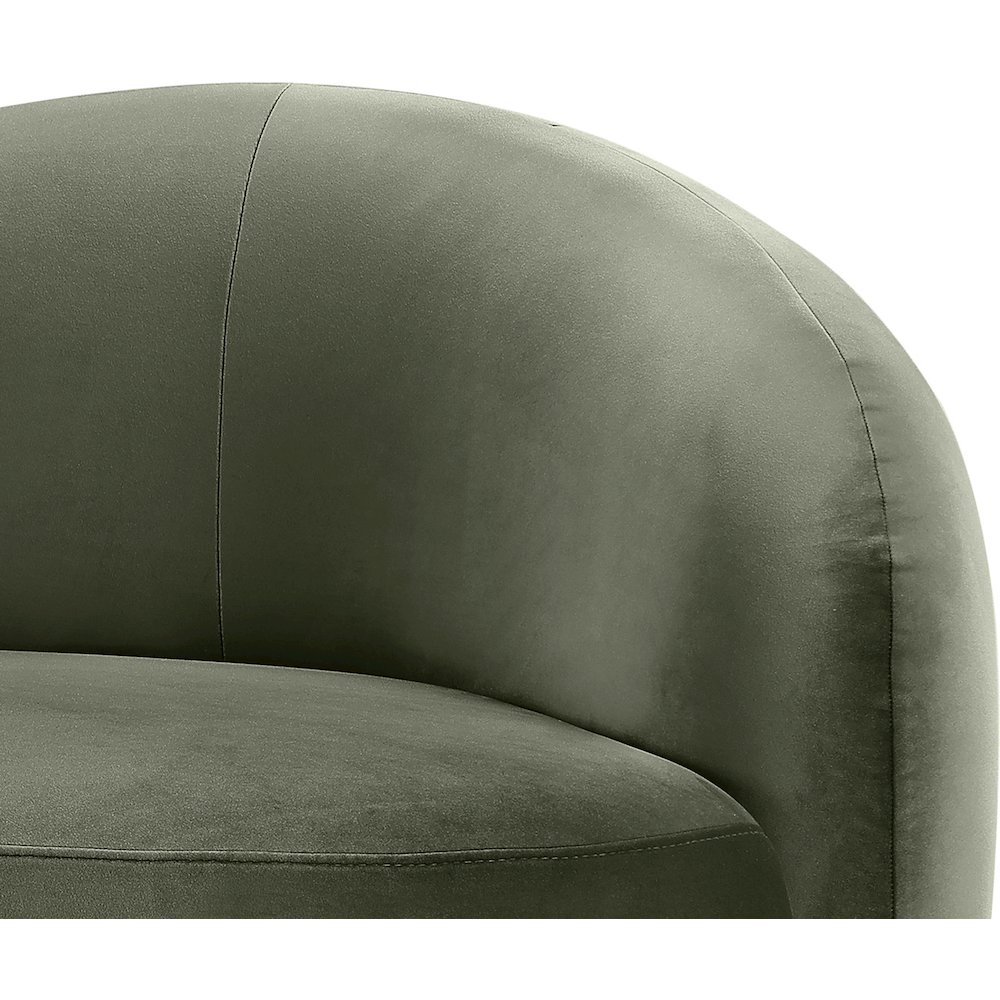 Gustavo 92.5" Green Velvet Upholstered Sofa. Picture 6