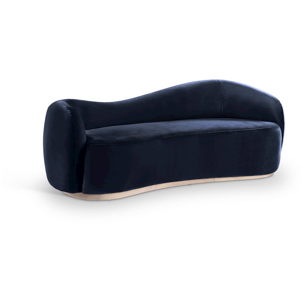 Gustavo 92.5" Navy Velvet Upholstered Sofa. Picture 1