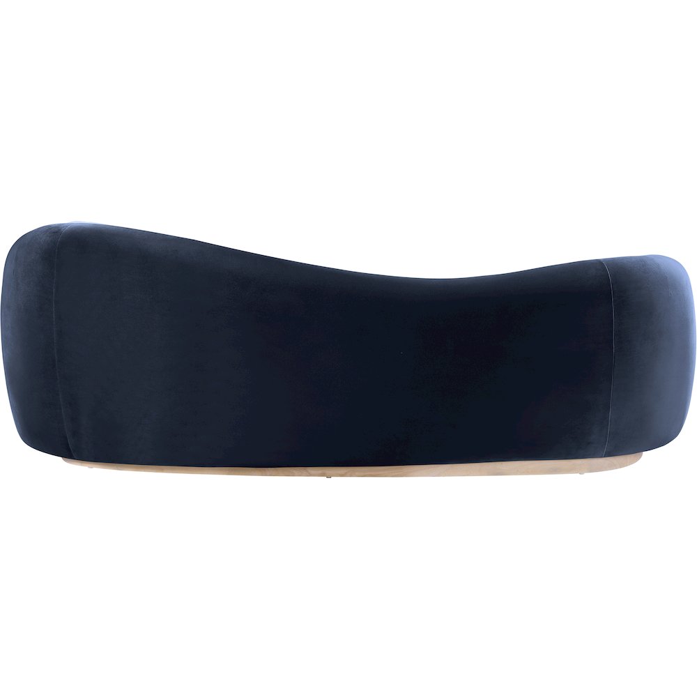 Gustavo 92.5" Navy Velvet Upholstered Sofa. Picture 4