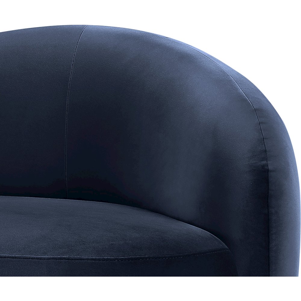 Gustavo 92.5" Navy Velvet Upholstered Sofa. Picture 6