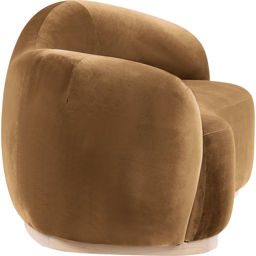 Gustavo 72.5" Saddle Velvet Upholstered Loveseat. Picture 3