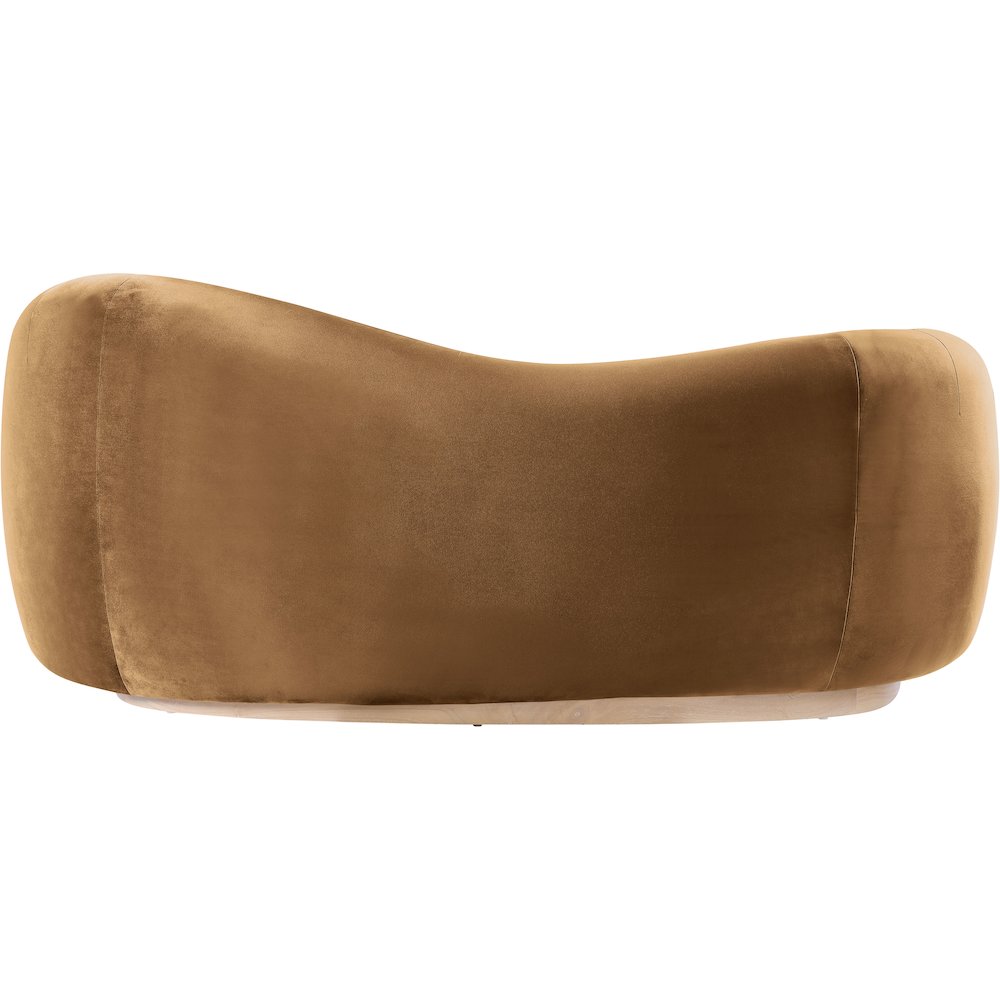 Gustavo 72.5" Saddle Velvet Upholstered Loveseat. Picture 4