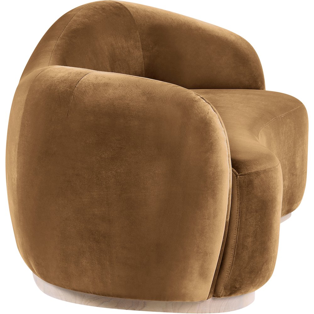 Gustavo 92.5" Saddle Velvet Upholstered Sofa. Picture 3