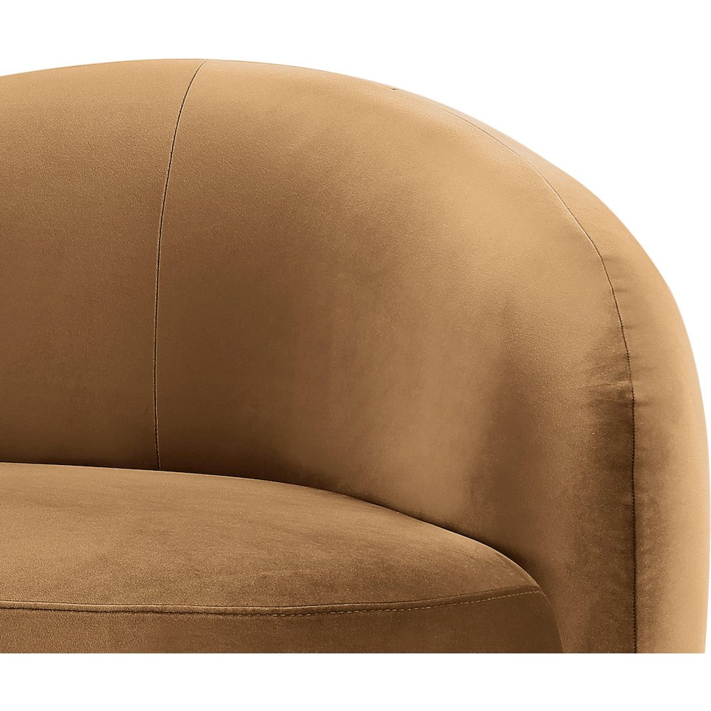 Gustavo 92.5" Saddle Velvet Upholstered Sofa. Picture 6