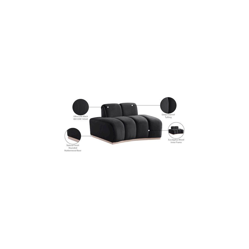 Jace Black Velvet Chair. Picture 8