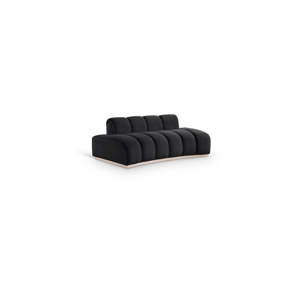 Jace Black Velvet Loveseat. Picture 1