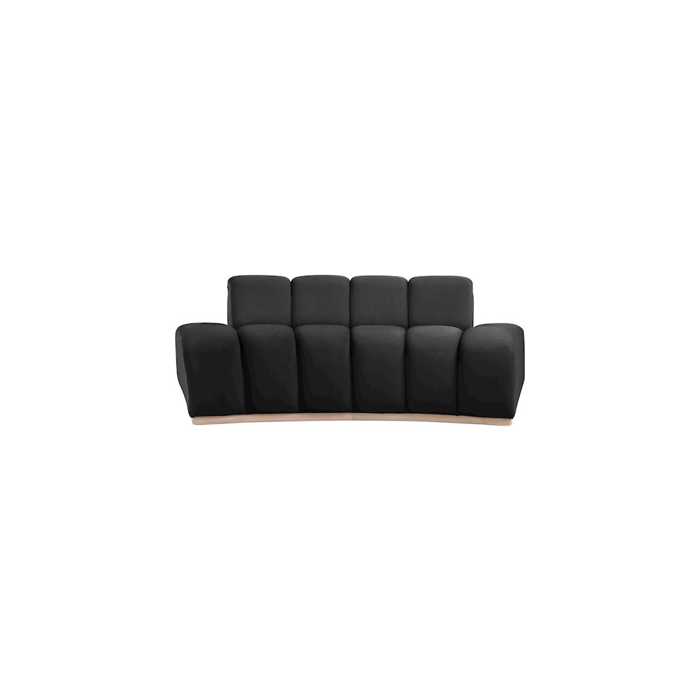 Jace Black Velvet Loveseat. Picture 2