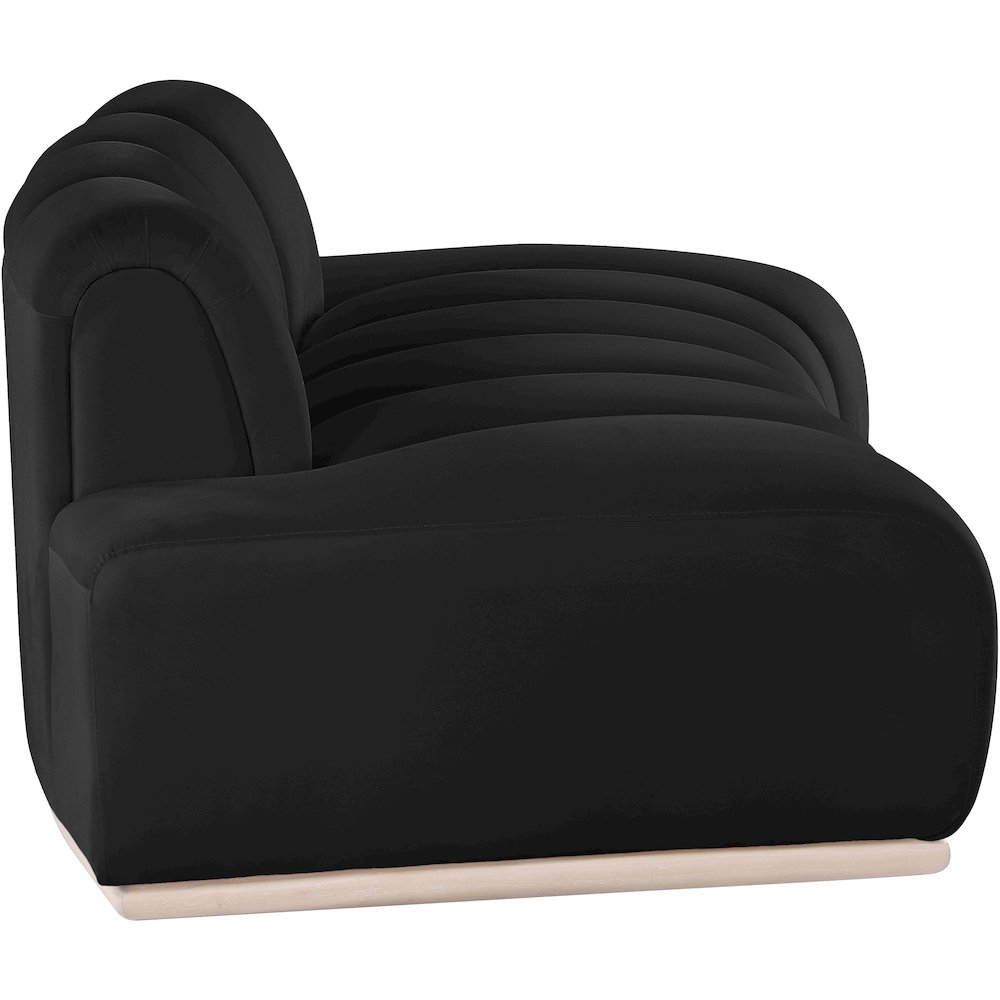 Jace Black Velvet Loveseat. Picture 3