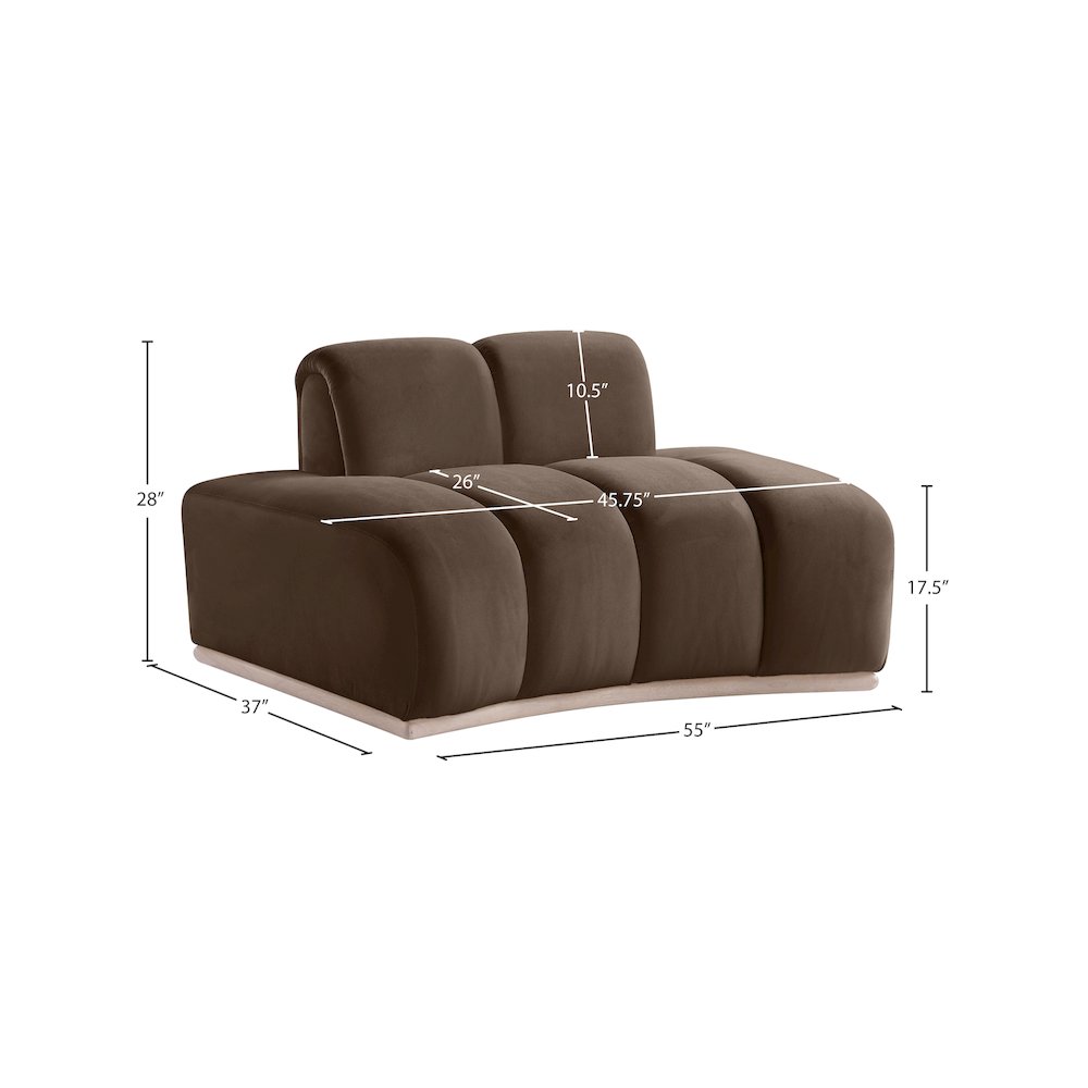 Jace Brown Velvet Chair. Picture 7