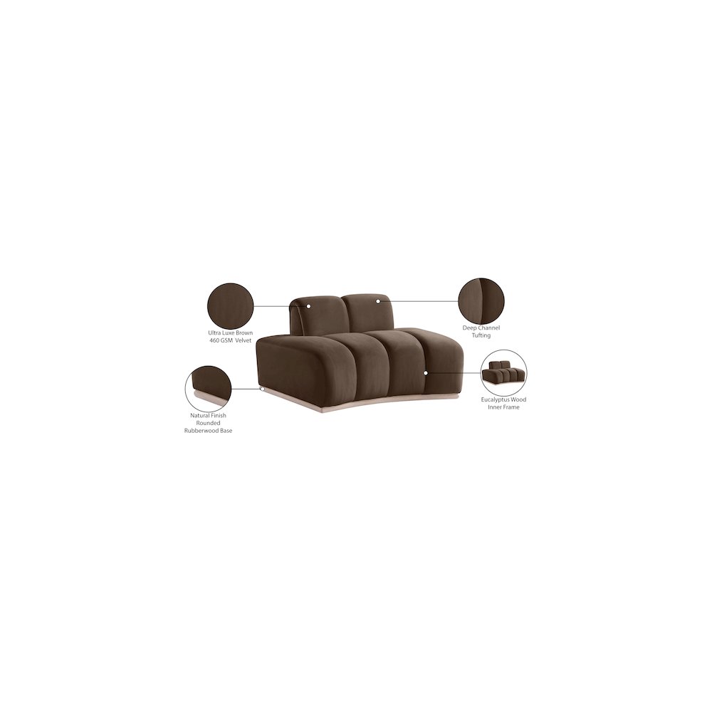 Jace Brown Velvet Chair. Picture 8