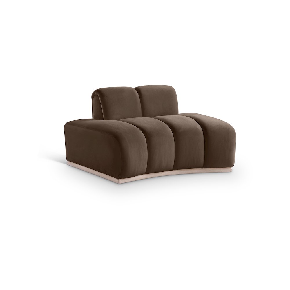 Jace Brown Velvet Chair. Picture 1